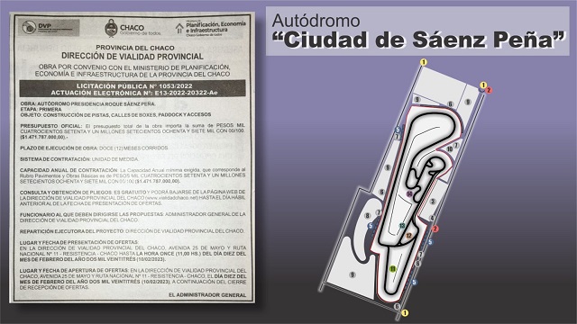 Se llamó a licitación para el autódromo de Sáenz Peña