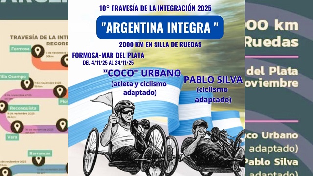 Travesía de la Integración "Argentina Integra" en silla de ruedas  
