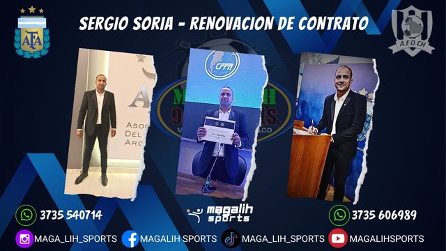 Afoch: El &aacute;rbitro Villangelense Sergio Soria renov&oacute; contrato con Afa 