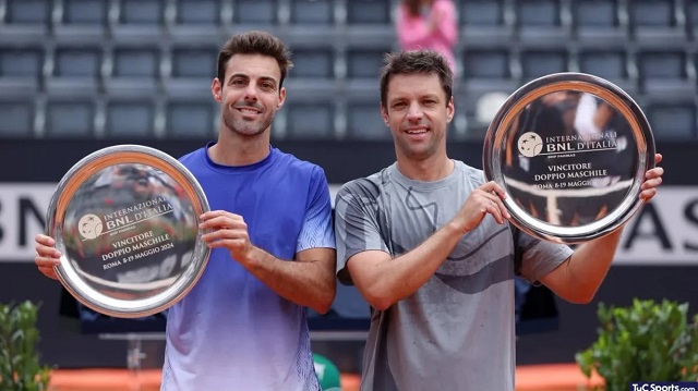 Zeballos se estrenó como N°1 del mundo de dobles con un título en Roma