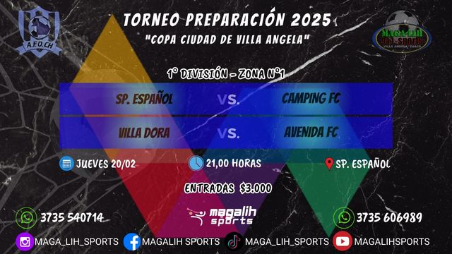 Afoch 2025: El fútbol liguista continúa en Sportivo con la "Zona 1" de la "Copa Ciudad de Villa Angela"