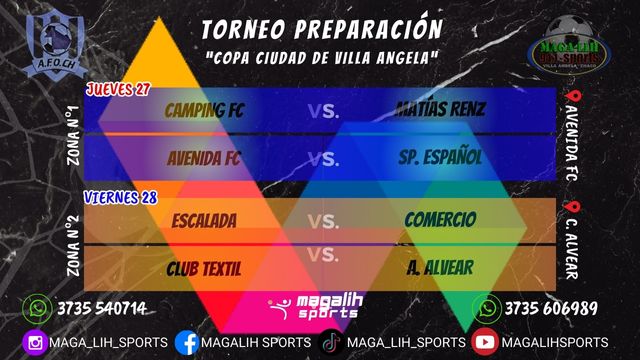 Afoch 2025: Entre jueves y viernes se juega la segunda fecha del torneo "Copa Ciudad de Villa Angela"