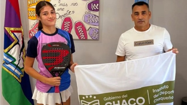 El presidente del IDCH Fabio Vázquez recibió a la Padelista Alma Valentina Vence Almirón 