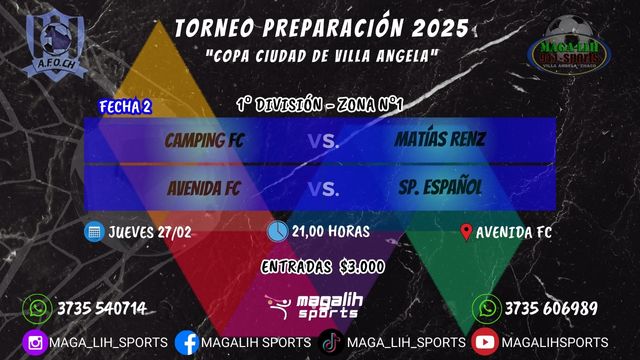 Afoch 2025: La Copa Ciudad de Villa Angela abre la fecha 2 en cancha de Avenida